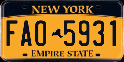 NY license plate FAO5931