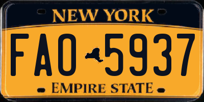 NY license plate FAO5937