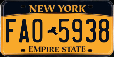 NY license plate FAO5938
