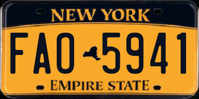 NY license plate FAO5941