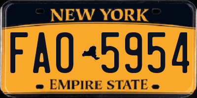 NY license plate FAO5954