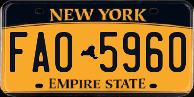 NY license plate FAO5960