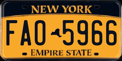 NY license plate FAO5966