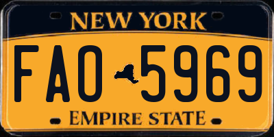 NY license plate FAO5969