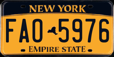 NY license plate FAO5976
