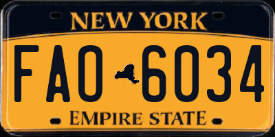 NY license plate FAO6034
