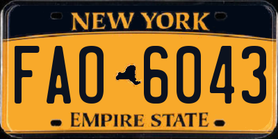 NY license plate FAO6043