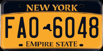 NY license plate FAO6048