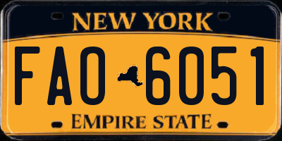 NY license plate FAO6051