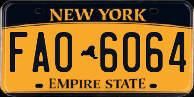 NY license plate FAO6064