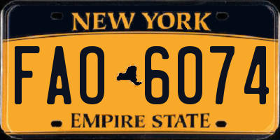 NY license plate FAO6074