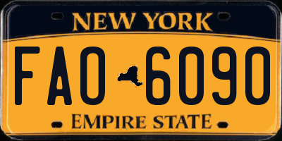 NY license plate FAO6090