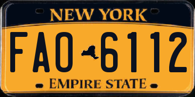 NY license plate FAO6112