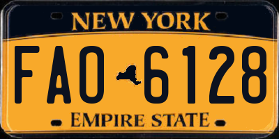 NY license plate FAO6128
