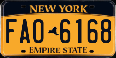 NY license plate FAO6168