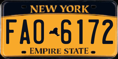 NY license plate FAO6172