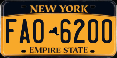 NY license plate FAO6200
