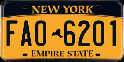 NY license plate FAO6201