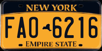 NY license plate FAO6216