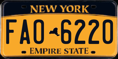 NY license plate FAO6220