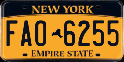 NY license plate FAO6255