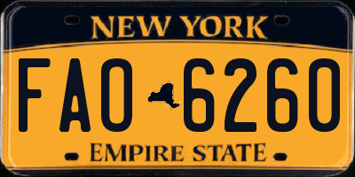 NY license plate FAO6260