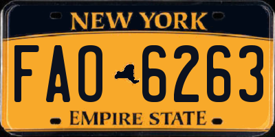 NY license plate FAO6263