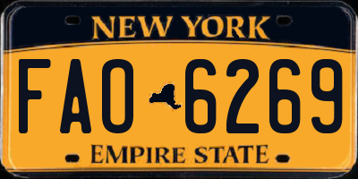 NY license plate FAO6269