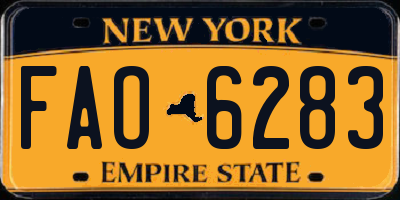 NY license plate FAO6283