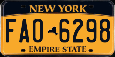 NY license plate FAO6298
