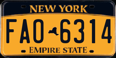 NY license plate FAO6314