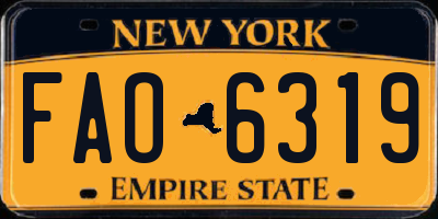 NY license plate FAO6319