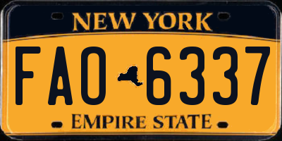 NY license plate FAO6337