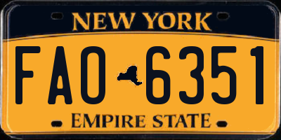 NY license plate FAO6351