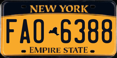 NY license plate FAO6388