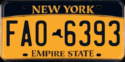 NY license plate FAO6393