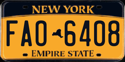 NY license plate FAO6408
