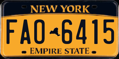NY license plate FAO6415