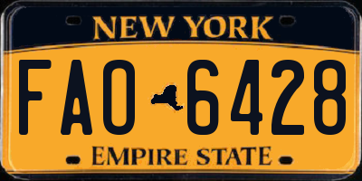 NY license plate FAO6428
