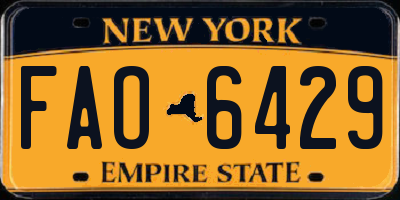 NY license plate FAO6429
