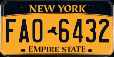 NY license plate FAO6432