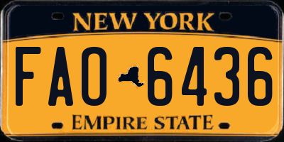 NY license plate FAO6436