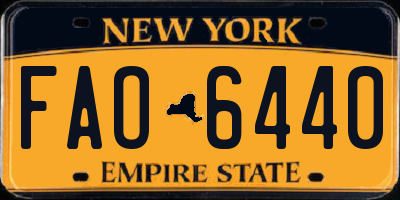 NY license plate FAO6440