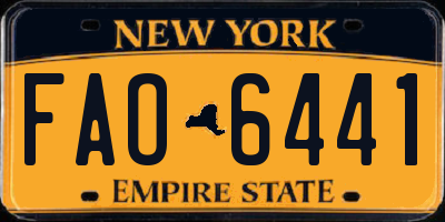 NY license plate FAO6441