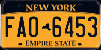 NY license plate FAO6453