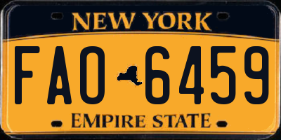 NY license plate FAO6459