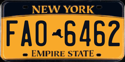 NY license plate FAO6462