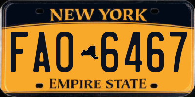 NY license plate FAO6467
