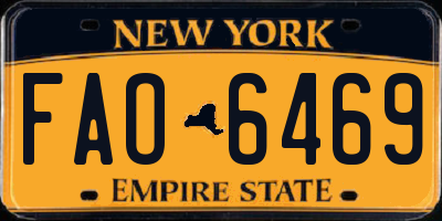 NY license plate FAO6469