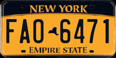 NY license plate FAO6471